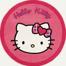 Круглый ковер в детскую детский ручной работы Hello Kitty HK-BC-15B01
