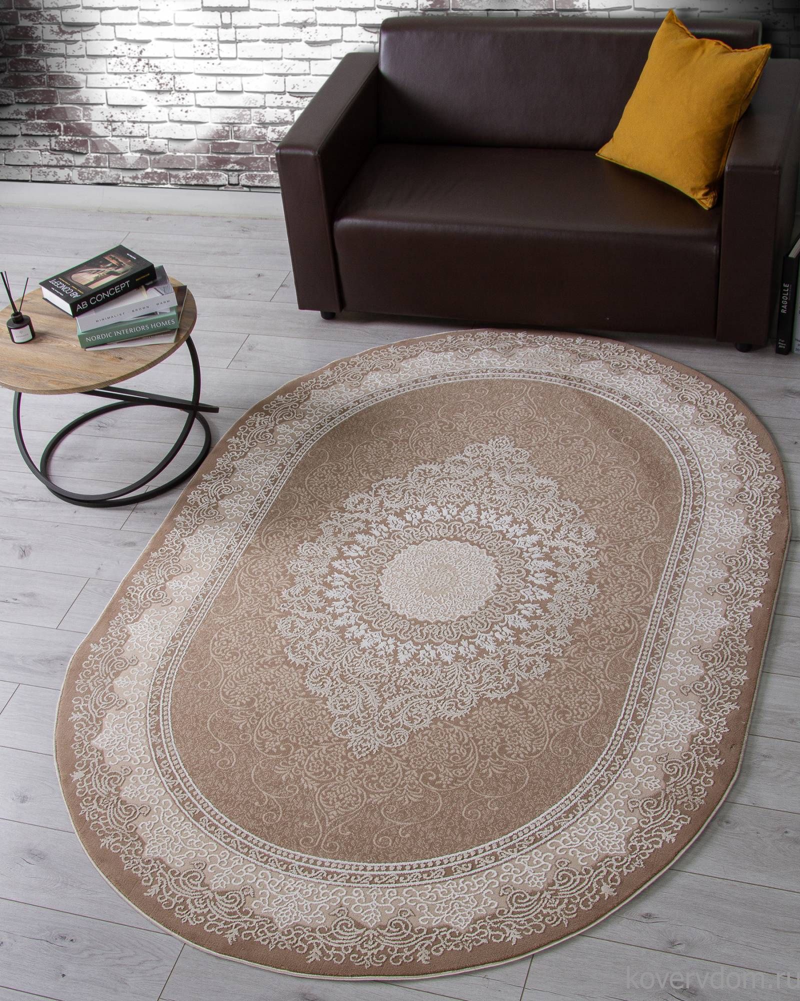Ковер ARMINA 04076A BROWN / BROWN Овал