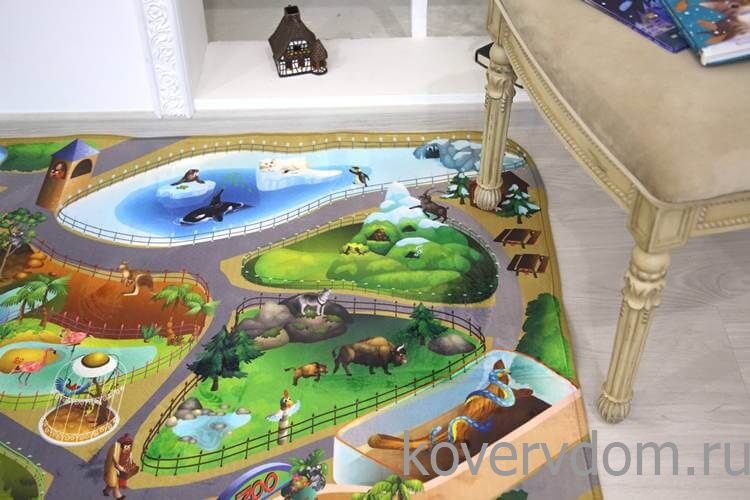 Детский развивающий 3D ковер Сказочный Зоопарк 86027