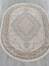 Овальный ковер серый MOSSO 27226A BEIGE / NAVY Овал