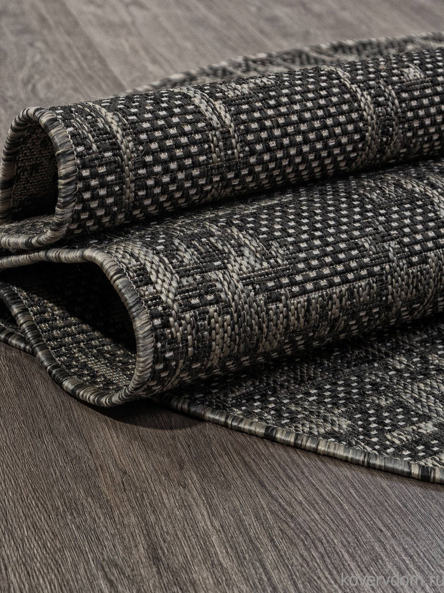 Ковер-циновка KAIR S136 BLACK-GRAY Овал Ковер-циновка KAIR S136 BLACK-GRAY Овал