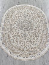 Овальный ковер серый MOSSO 27239A CREAM / NAVY Овал