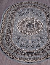 Ковер гипоаллергенный искусственный SIERRA-A D504 BLUE-BROWN 2 Овал