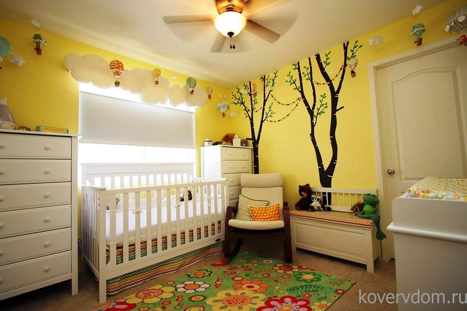 Детский ковер-палас ПОЛЕВЫЕ ЦВЕТЫ 1177-51 зеленый 