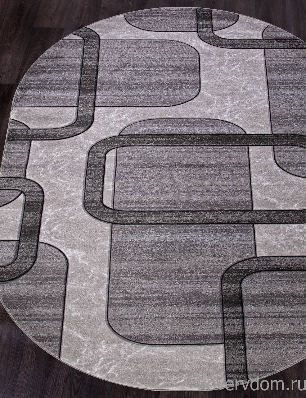 Ковер MEGA CARVING D465 LIGHT GRAY Овал