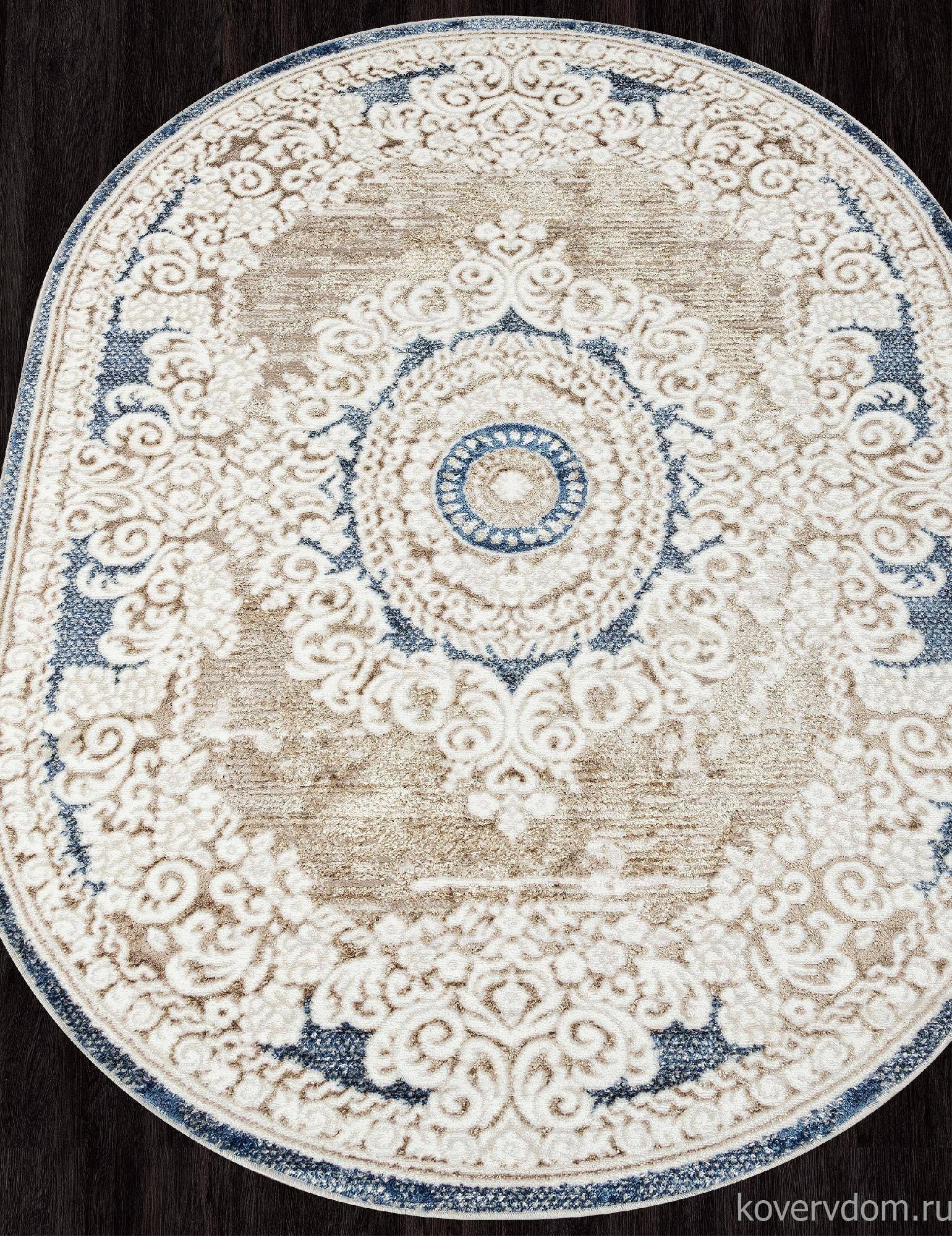 Ковер ANTEP-A O1701 630 CREAM / BLUE Овал